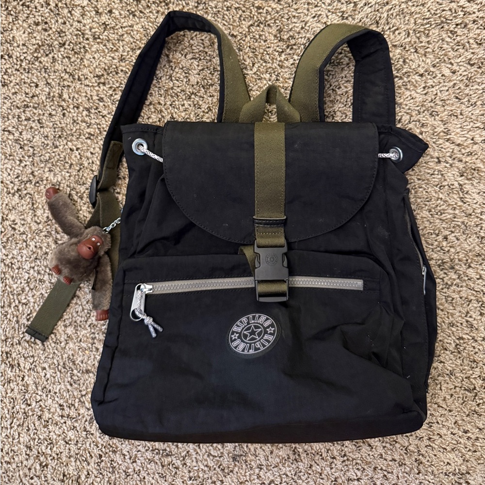 Kipling Black and Green Backpack